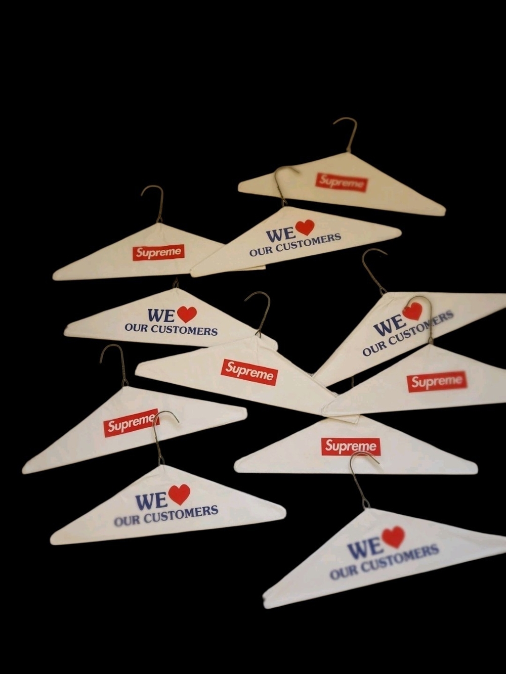 Supreme x 'We ♥ Our Customers' White Promotional Hangers